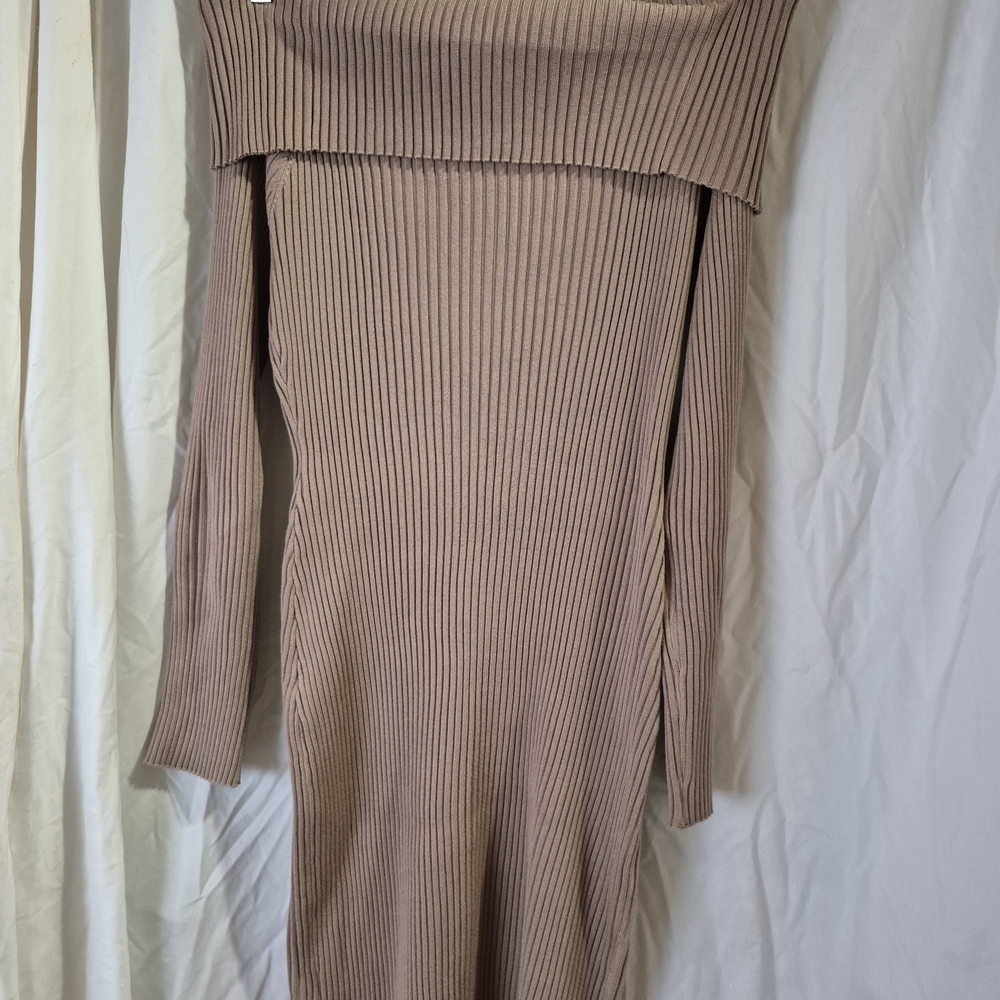 NWOT Madden Girl Ribbed Knit Dress in Tan